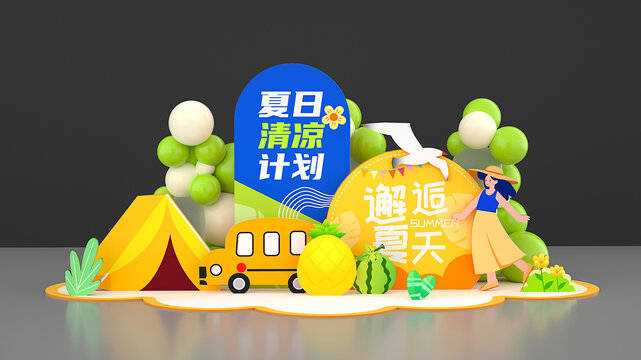 夏季露營布置