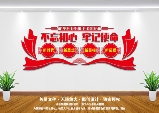 不忘初心文化墻