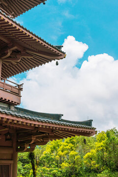 寺庙屋檐特写