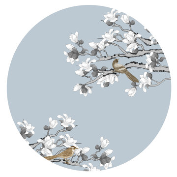 水墨玉蘭花