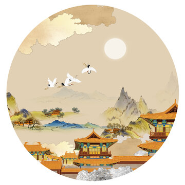 仿古山水畫