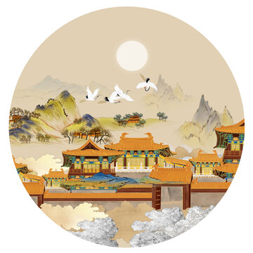 復(fù)古山水畫