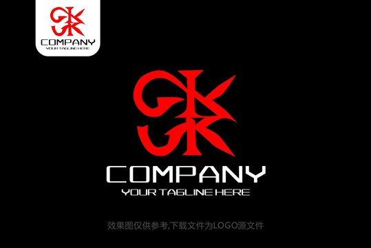 GK标志美容化妆学校logo