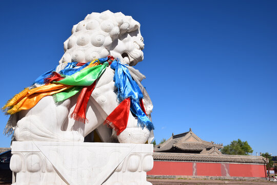 内蒙古多伦县汇宗寺石狮子