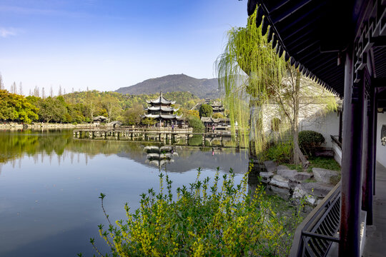 浙江台州临海市东湖美景