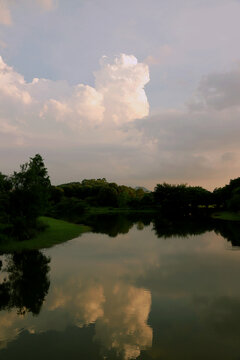 东莞松山湖夕阳风光