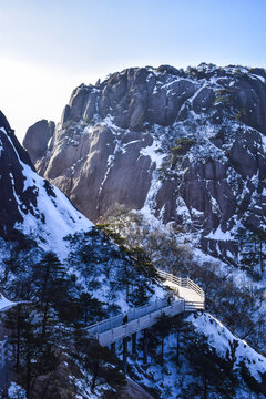 安徽黄山雪后风景