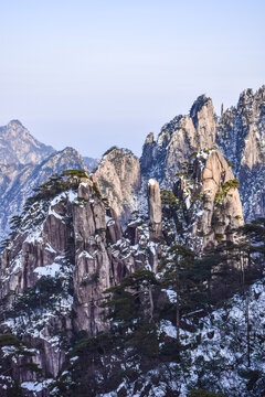 安徽黄山雪后风景