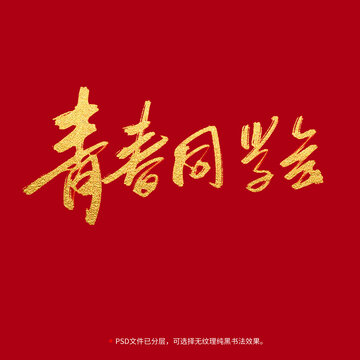 青春同學(xué)會(huì)書法毛筆字設(shè)計(jì)