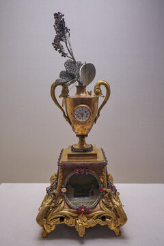 英国制造铜鎏金花瓶盆景表