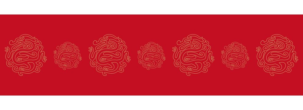 龍矢量線描背景