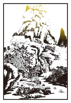 高山矢量圖