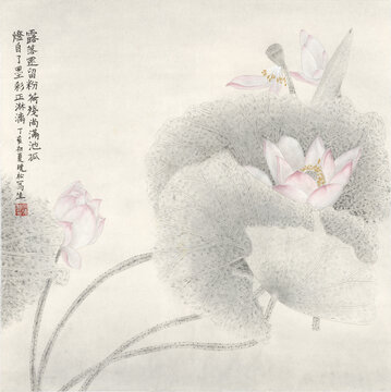 荷花裝飾畫