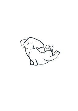 簡(jiǎn)約風(fēng)黑白線稿動(dòng)物卡通圖案