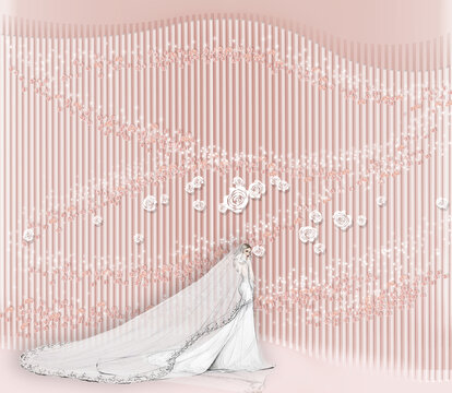 粉色極簡婚禮合影區(qū)