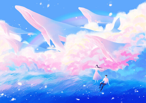 鯨魚飛向天空