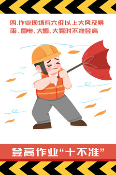 大风雨登高作业十不准人物形象