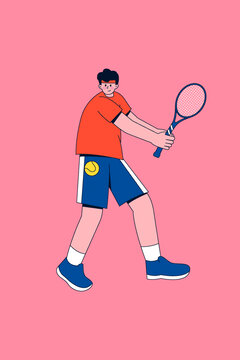 网球体育运动会比赛插画