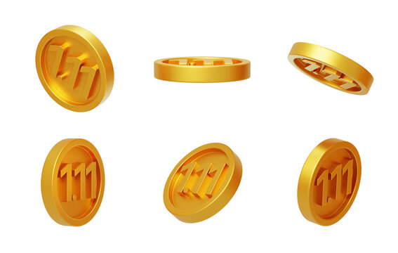 價(jià)值幸運(yùn)金幣金額數(shù)字3D