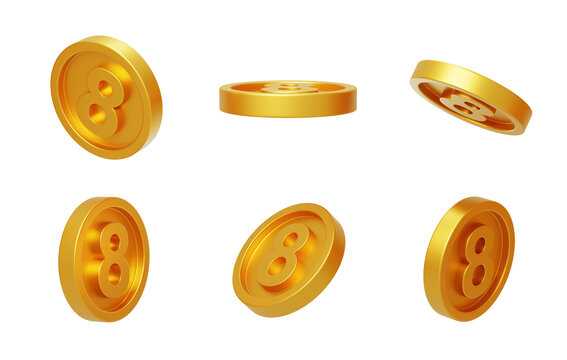 價值幸運金幣金額數(shù)字慶典3D