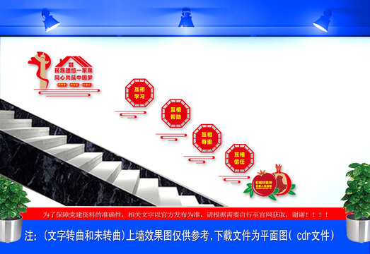 民族團結(jié)黨建樓梯墻