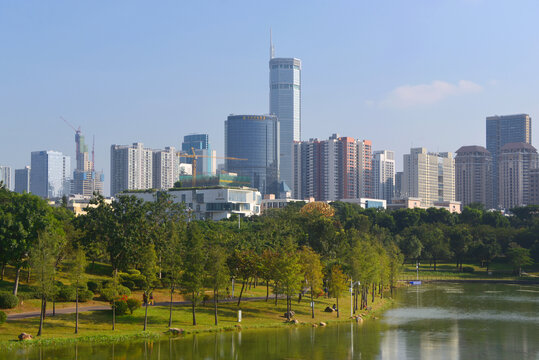 深圳中心公园及城市摩天大楼