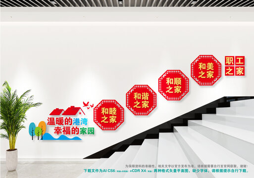 職工之家樓梯文化墻