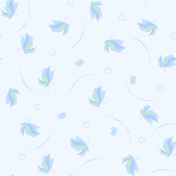 簡約蝴蝶花卉圖案