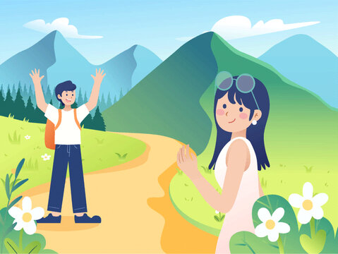 情侶戶外旅游