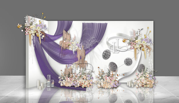 紫色精美婚礼效果图