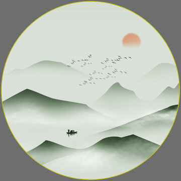 意境風景畫寫意水墨畫
