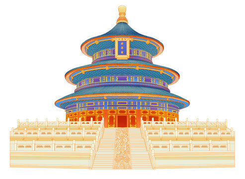 祈年殿建筑插画