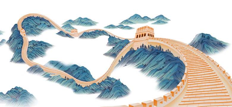 長城插畫素材