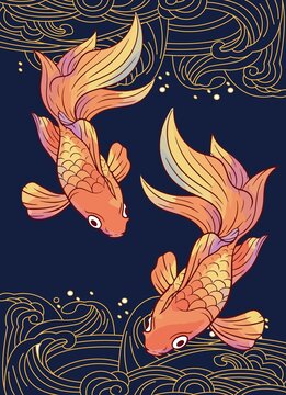 手繪國朝錦鯉