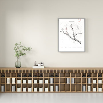 禪意玄關(guān)壁畫(huà)墻布背景圖