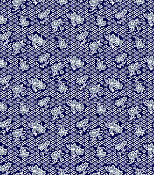 藏青小碎花