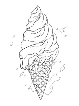 冰淇淋线稿图