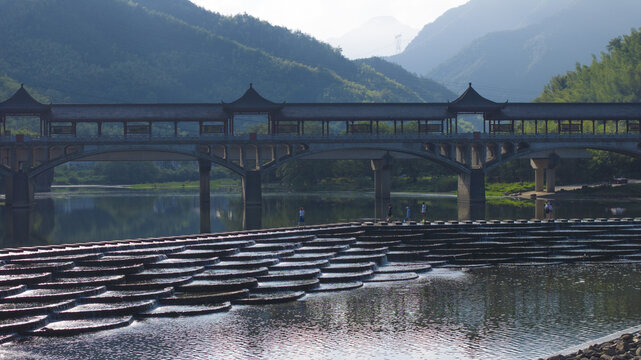 杭州富阳区龙鳞坝航拍