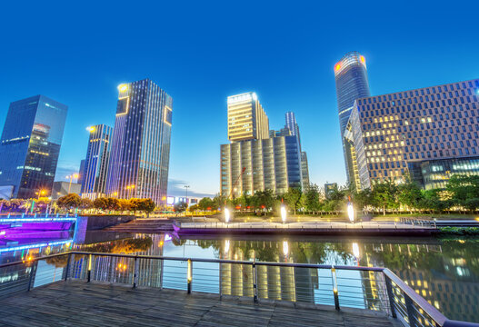 浙江宁波东部新城夜景