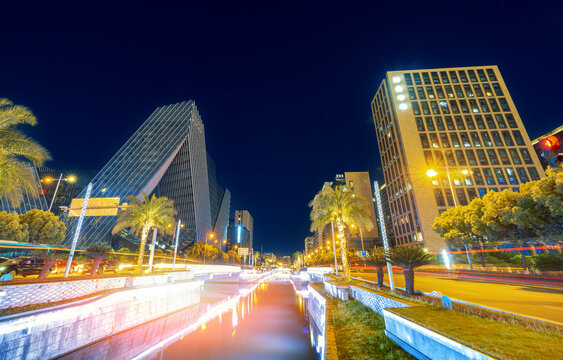 浙江宁波东部新城夜景