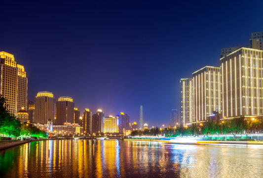 天津海河夜景