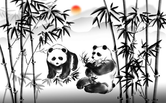 国宝熊猫图