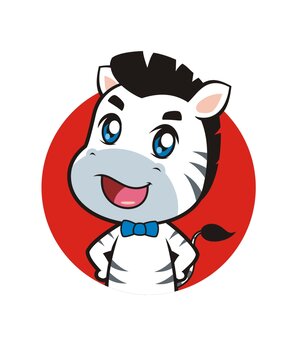 卡通可愛小斑馬叉腰半身
