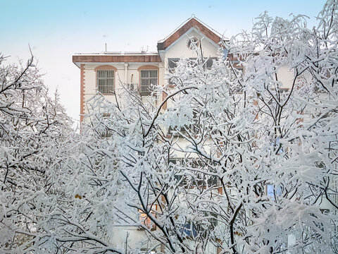 城市冬季雪景