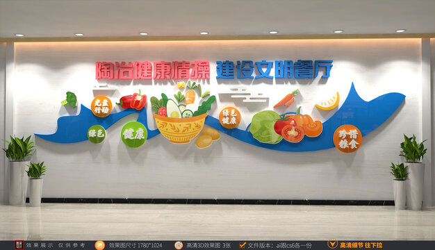 文明餐廳文化墻