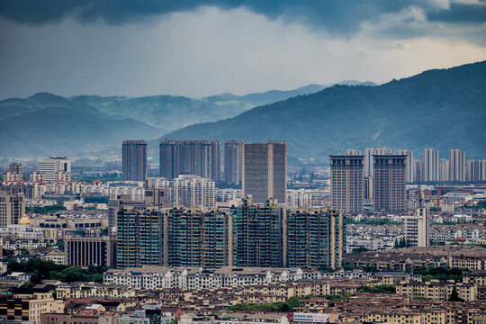 余姚城市风光俯瞰