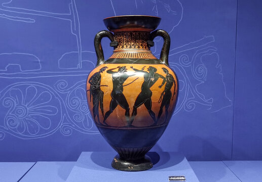 古罗马红绘双耳陶罐