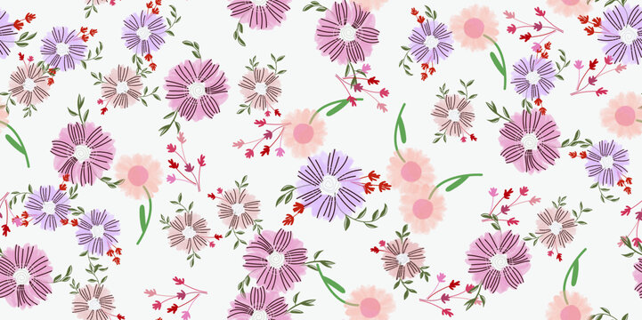 家紡小花朵印花圖案