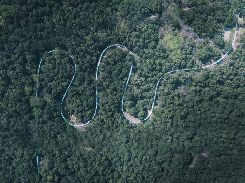 山东济南千佛山滑道航拍