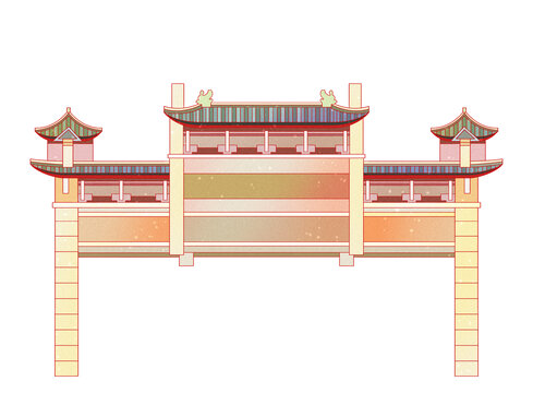 国潮古代建筑合肥三河古镇